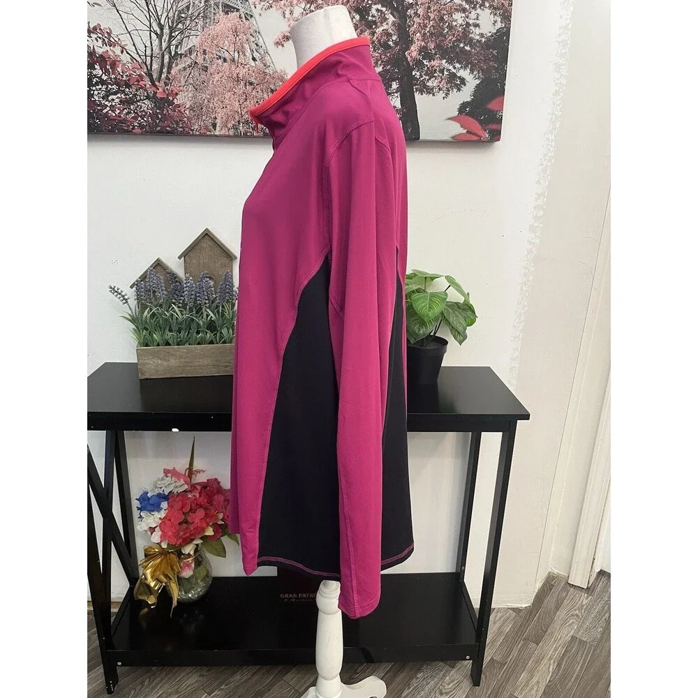 Livi Lane Bryant Quarter-Zip Pullover Size 26/28 Pink Magenta Active Sweatshirt